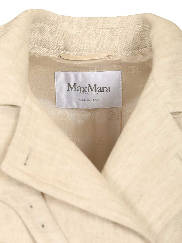 Max Mara Trench Double Breasted Coat Coats - Bianco | 54506e8cb9404dcac7f2f0416514478383f24af0