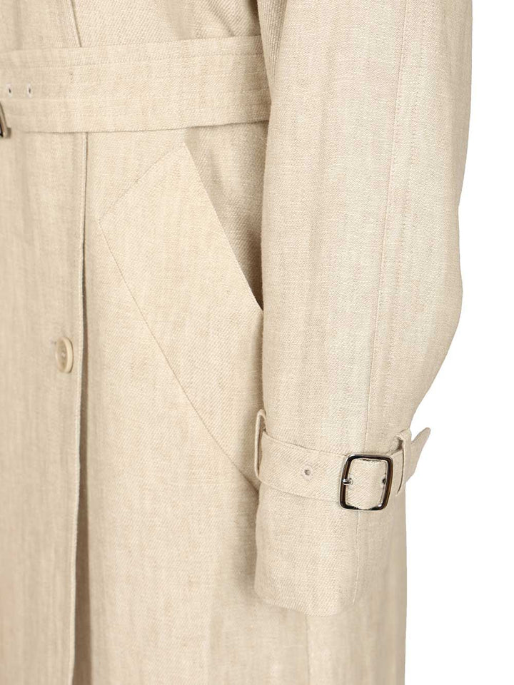 Max Mara Trench Double Breasted Coat Coats - Bianco | 17bce65bde58ad86f9e128121e861c2a7fd13e6d