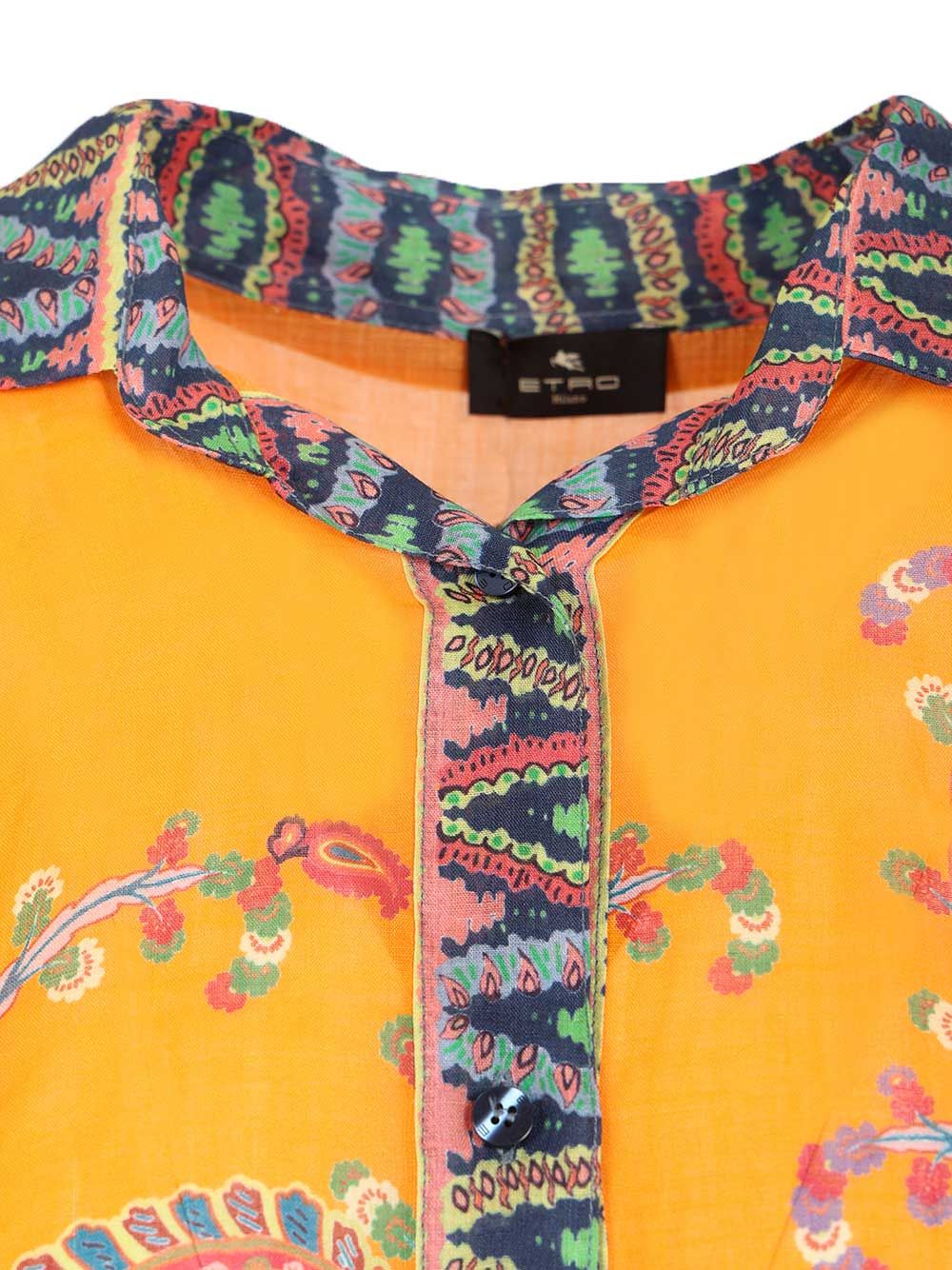 Etro Multicoloured Printed Ramie Blouse Shirts - Arancione | 6dc8232f7a4d0bc2a6a8978a847de1c49297e5cc