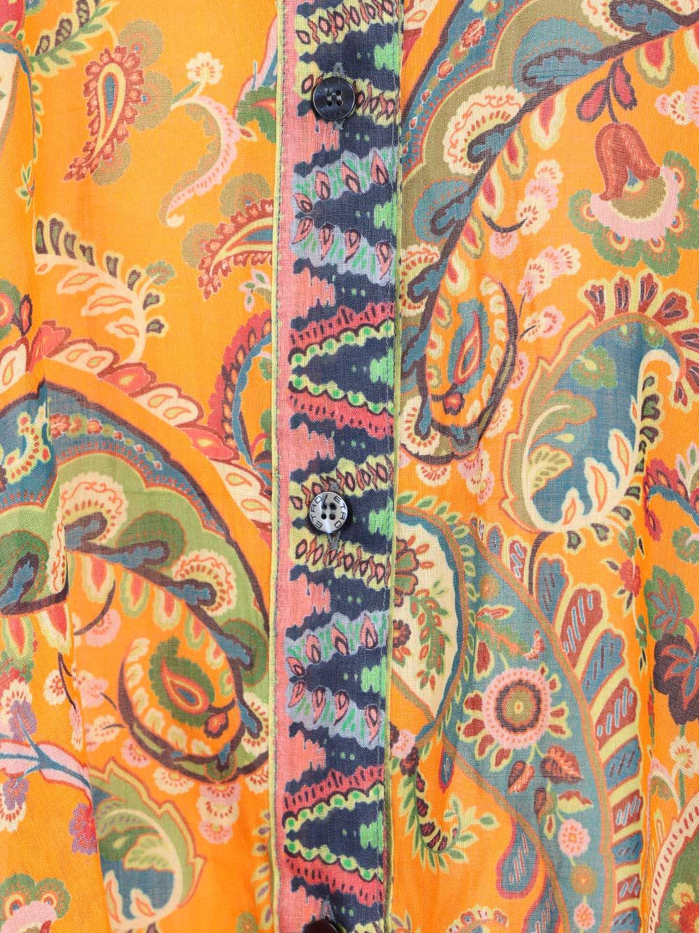 Etro Multicoloured Printed Ramie Blouse Shirts - Arancione | a965cfbbf601b69767ad77bcb635de91b3e965d7