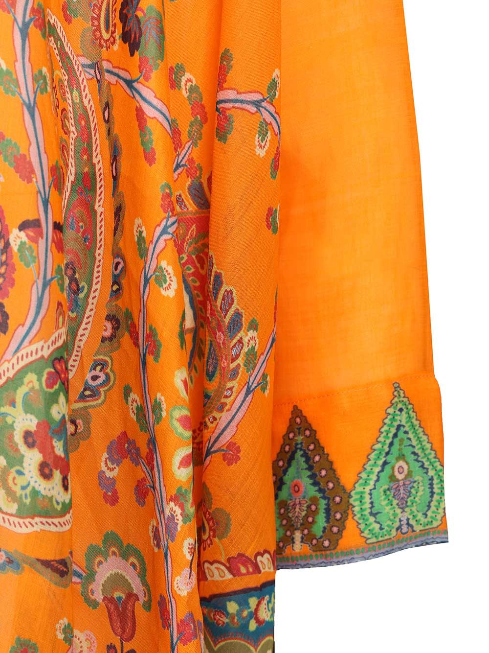 Etro Multicoloured Printed Ramie Blouse Shirts - Arancione | a0717fe36e2adc71f80453746cd6abb9214b1c44