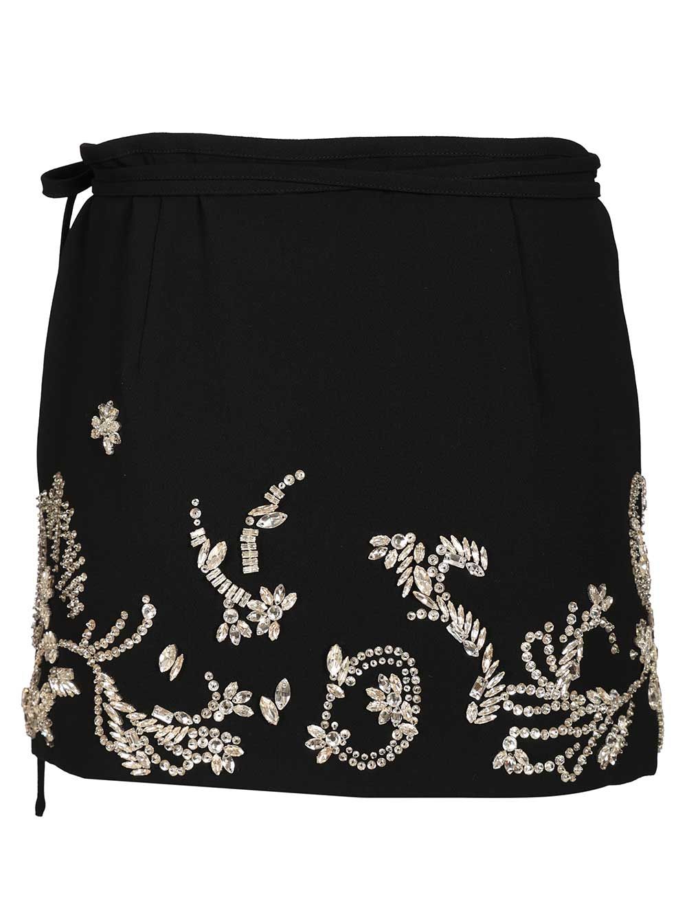 Dries Van Noten Wrap Miniskirt Gonne - Nero | 060498700a77909d958fc191cfbc4883ba936282