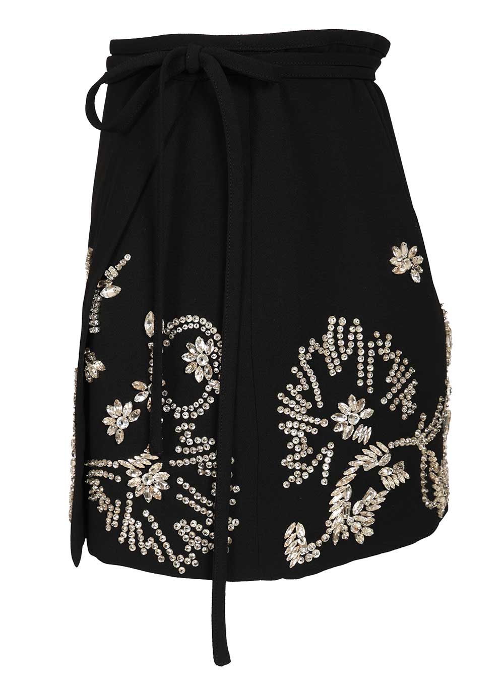 Dries Van Noten Wrap Miniskirt Gonne - Nero | 50e16bff6ae358c5d5c4388d26d3878dc4c78870