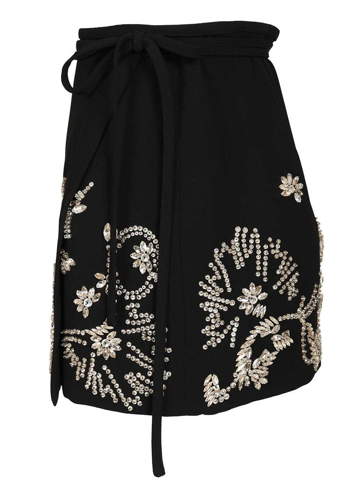 Dries Van Noten Wrap Miniskirt Gonne - Nero | 50e16bff6ae358c5d5c4388d26d3878dc4c78870