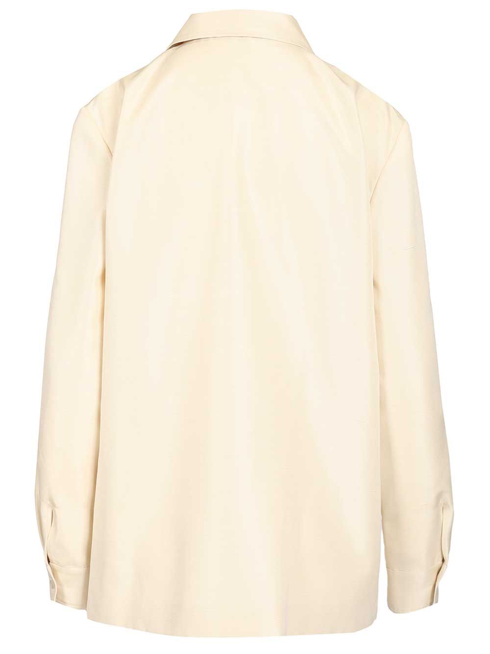 The Row Lucetta Silk Shirt Shirts - Bianco | f9a18267436a56b7de1dc73acbdaacc8355bb353