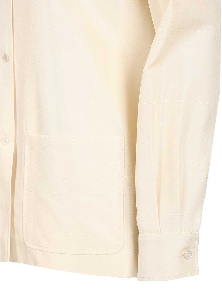 The Row Lucetta Silk Shirt Shirts - Bianco | ab40480bd95e5c35498de99e38e4e0df8861d554