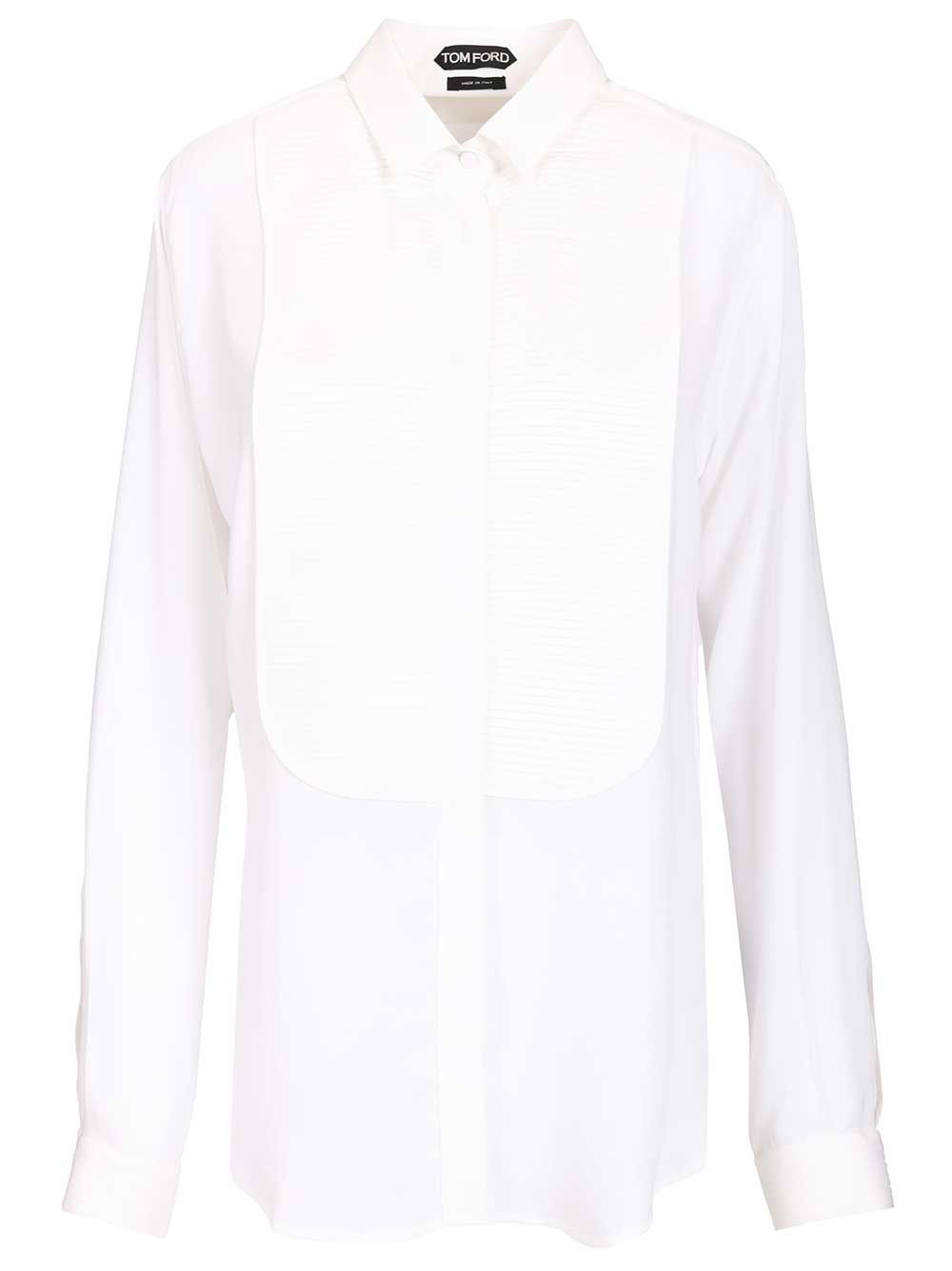 Tom Ford Silk Tuxedo Shirt Shirts - Bianco | 3af7d3e5ff298b04c45973aaf10661074c65127c