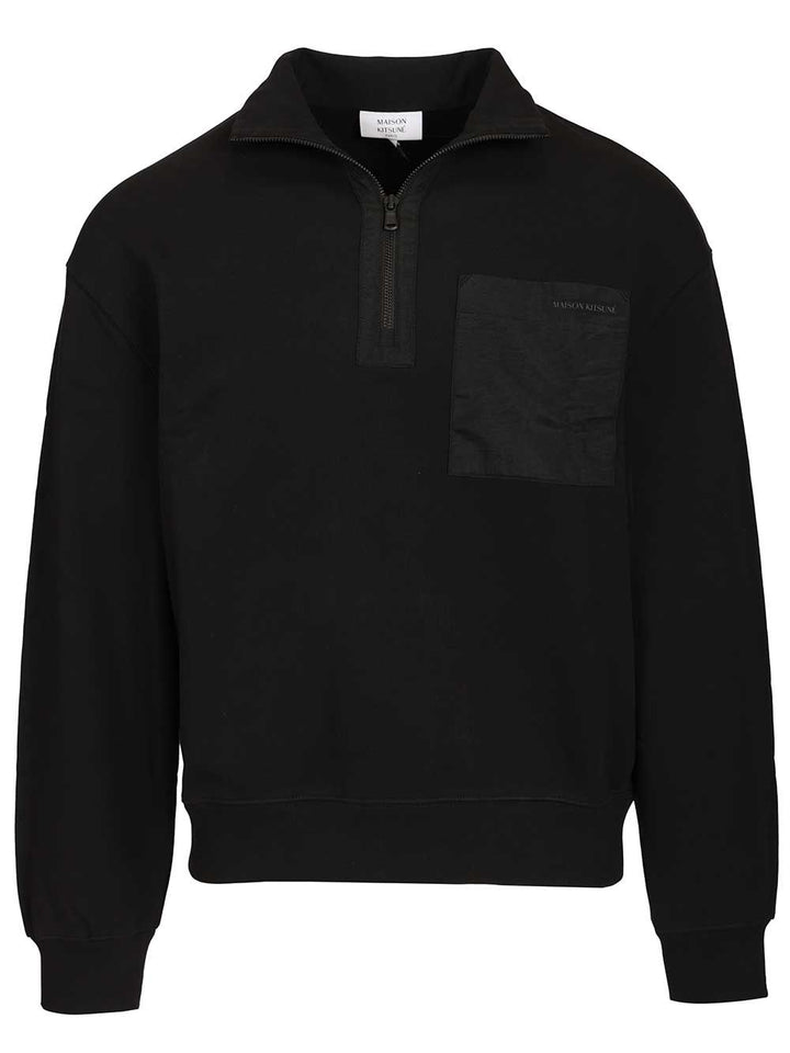 Maison KitsunÉ Zip-Up Sweatshirt Sweatshirts - Nero | de42e4e321f15df38218ffc37cc3e5978122e6b4
