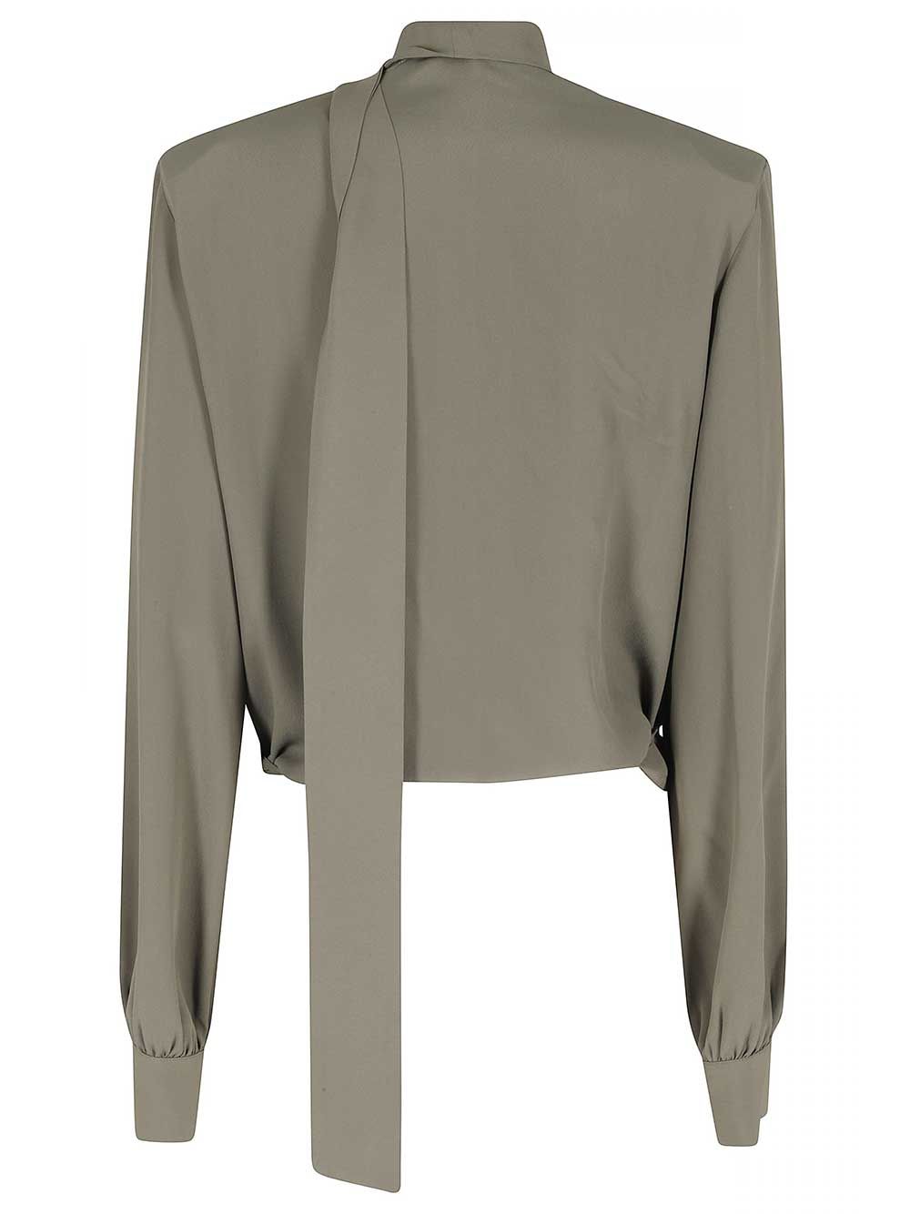 Federica Tosi Crop Blouse With Scarf Top - Verde | 2f30780847f4b5febe56b4ea0cd776ebbf95333b