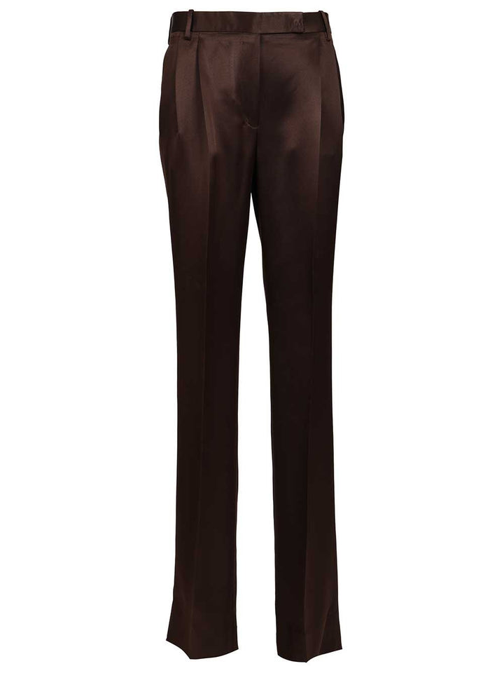 Tom Ford Tailored Silk Trousers - Marrone | 04483010d25cb036f4a520400d104a5de6f60900