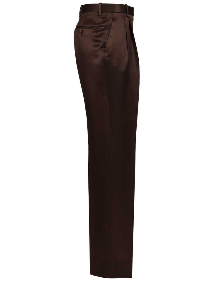 Tom Ford Tailored Silk Trousers - Marrone | b7faf3b5dbc2980026bf4de4f16fc1aed3800f52