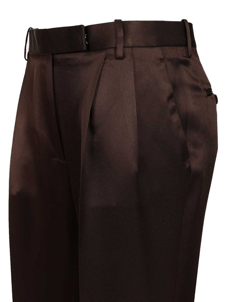 Tom Ford Tailored Silk Trousers - Marrone | 54e9b507d1e08ec51c2f4ebc5a0e29e7a6872d87