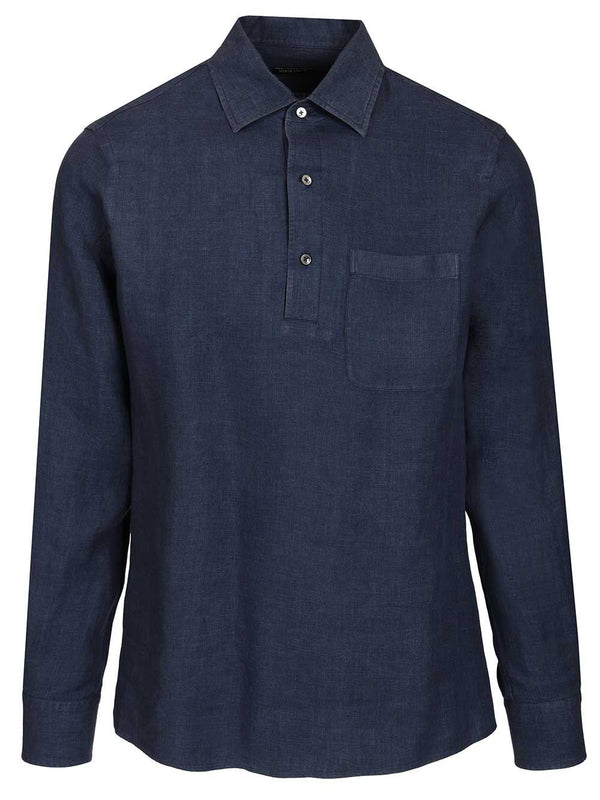 Linen Shirt Shirts Blu