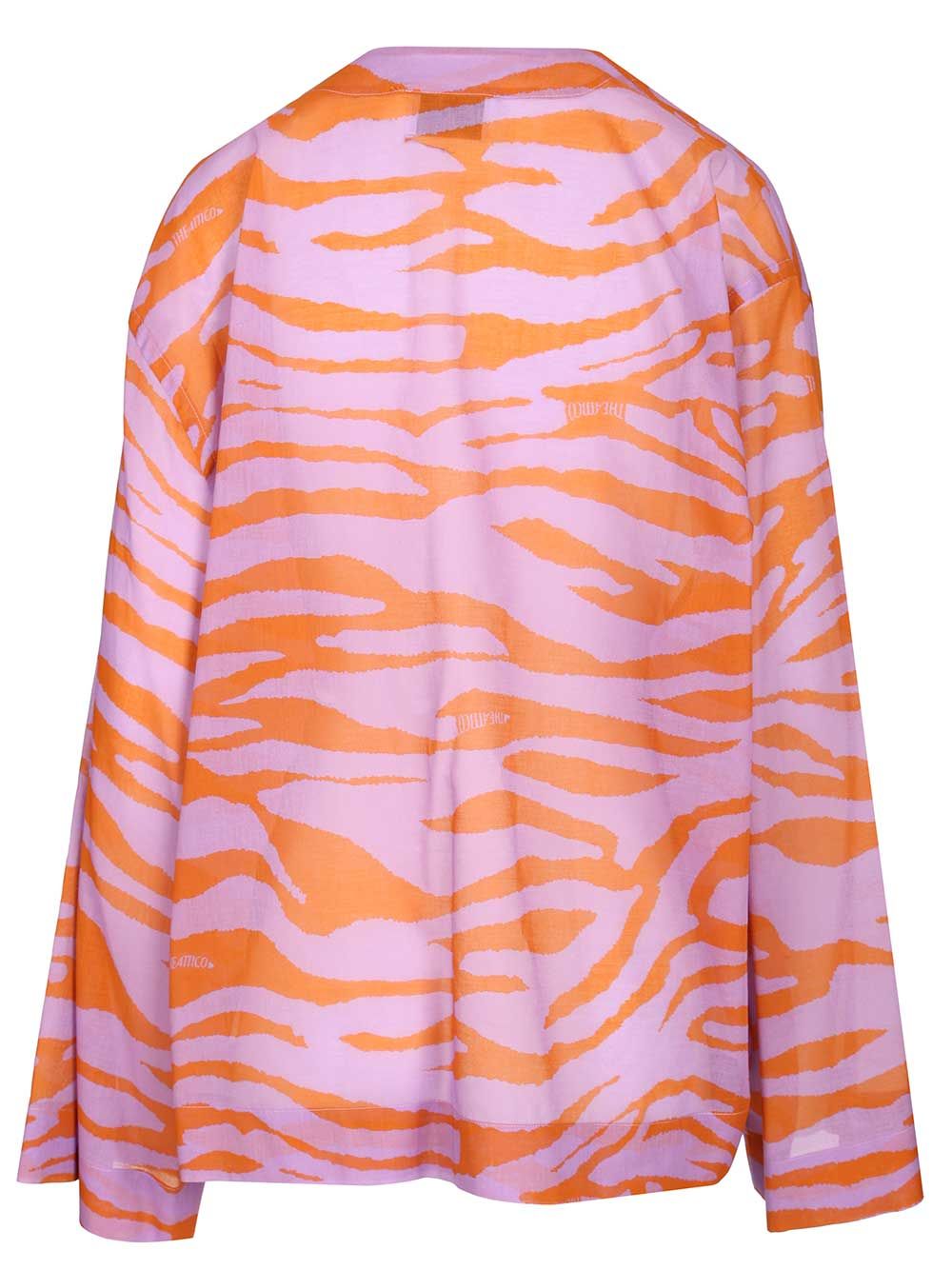 The Attico Animal Print Blouse Top - Multicolor | 1cf47264d07fa3b71fe5edee513410efe275408a