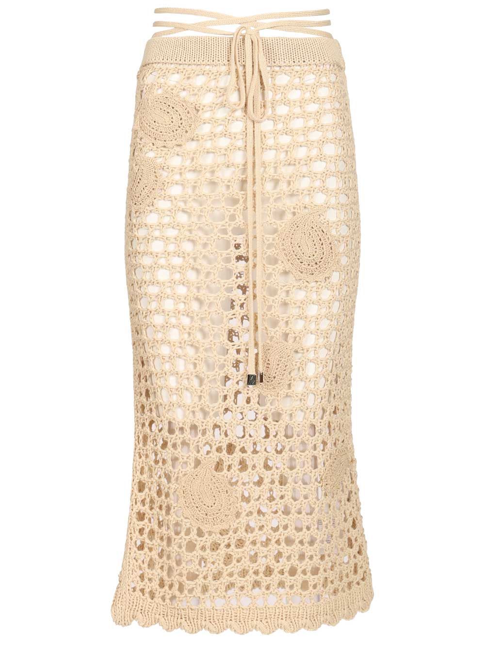 The Attico Midi Skirt Gonne - Beige | ee5db44f646f738e5c8ac6fd3930c0b439d326e3