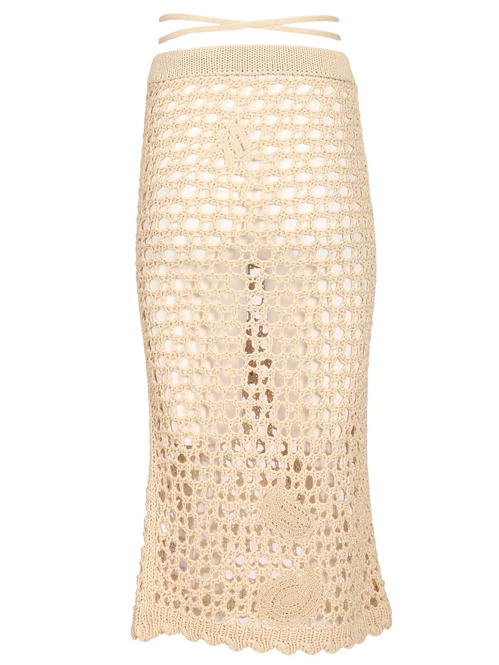 The Attico Midi Skirt Gonne - Beige | 138c46a6ed372e48317e9a334c830028598c8385