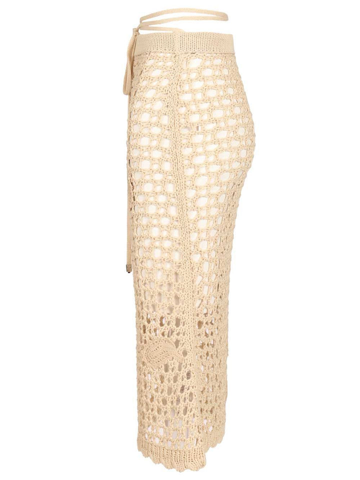 The Attico Midi Skirt Gonne - Beige | 1613ecf4bd8fa01bd074a24cc284b5c75848c78b
