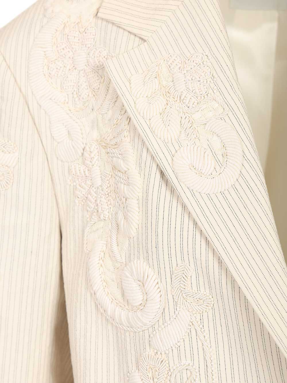 Dries Van Noten Single-Breasted Jacket With Floral Embroidery Giacche - Bianco | c573550ea8a8bcd068633408d3f8f25ee8223794