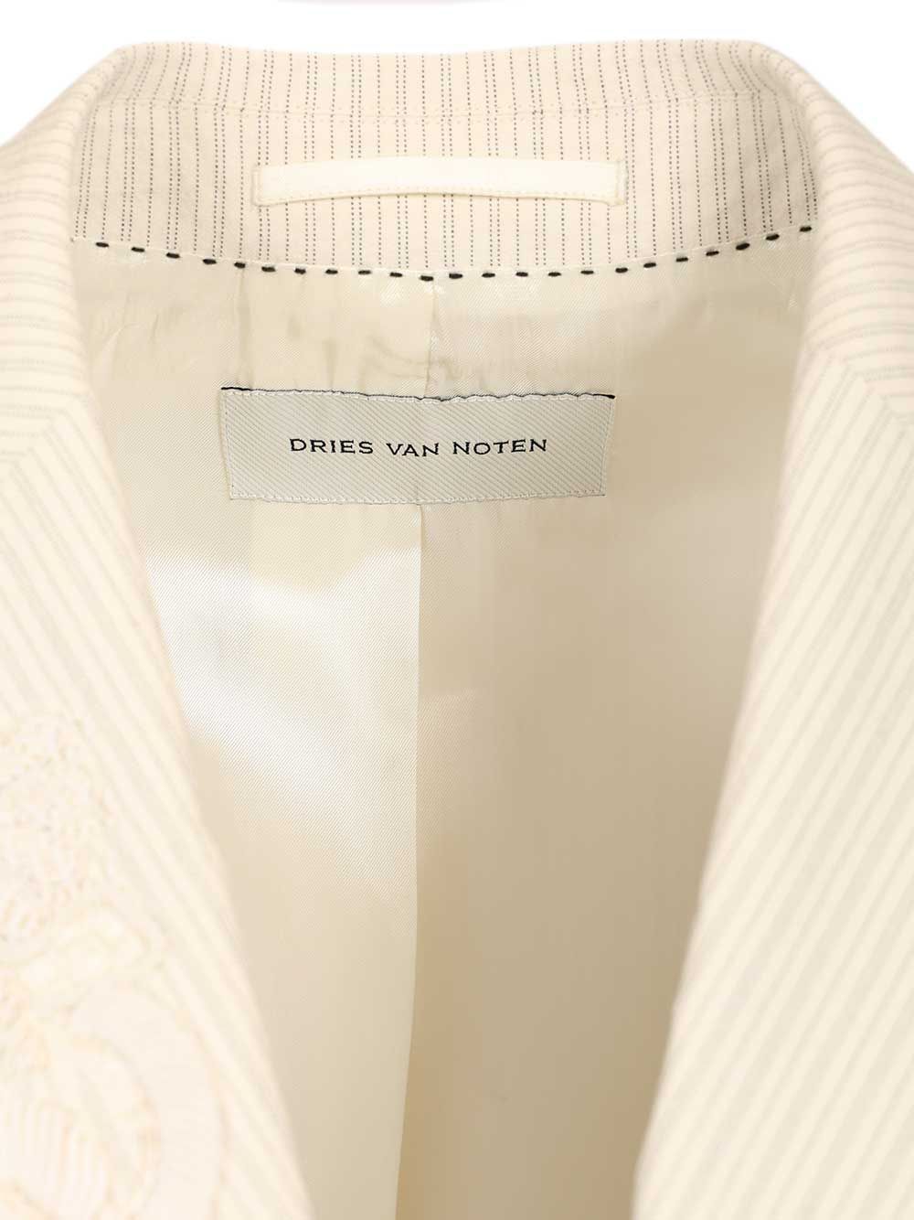 Dries Van Noten Single-Breasted Jacket With Floral Embroidery Giacche - Bianco | 0a2737e0f6baac8a666db42d988e0462e281dd45