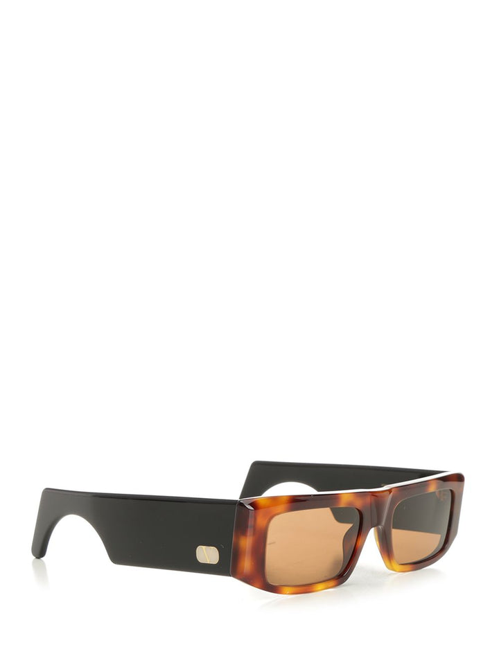 Valentino Garavani Rectangular Acetate Glasses - Marrone | 13aa40f3a10188d17f6da62c541e44fbceb5839e