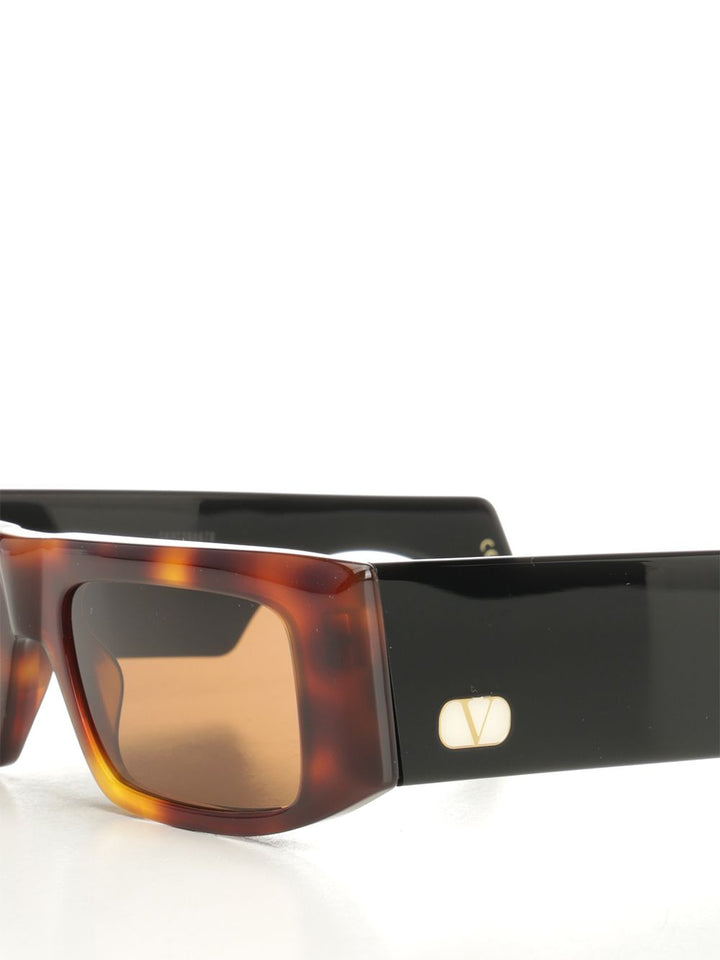 Valentino Garavani Rectangular Acetate Glasses - Marrone | 2229d92d6ce88779b4f41f4a271c3abc4d470ee8
