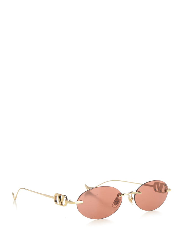 Valentino Garavani Geometric Metal Glasses - Rosso | 572f3f88bb5604daa9bb752dd6a8f6cc671ae1df