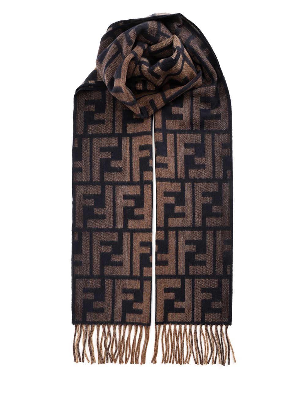 Fendi Wool And Cashmere Scarf Scarves And Foulards - Marrone | 853cff902a41f9f7e27ef3aac83b2cf8f2f58927