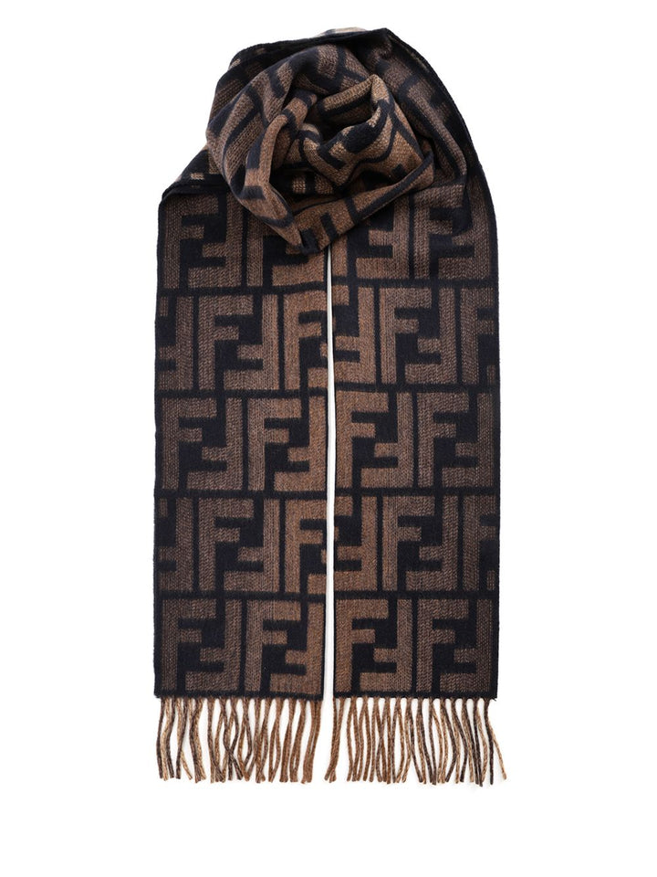 Fendi Wool And Cashmere Scarf Scarves And Foulards - Marrone | 853cff902a41f9f7e27ef3aac83b2cf8f2f58927