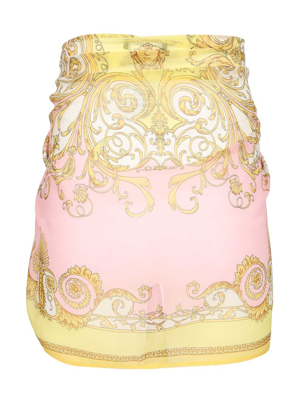 Versace Printed Scarf Skirt Gonne - Rose | a3c328fabe4b302f0f5e58087ebb4be0fc7c6c79