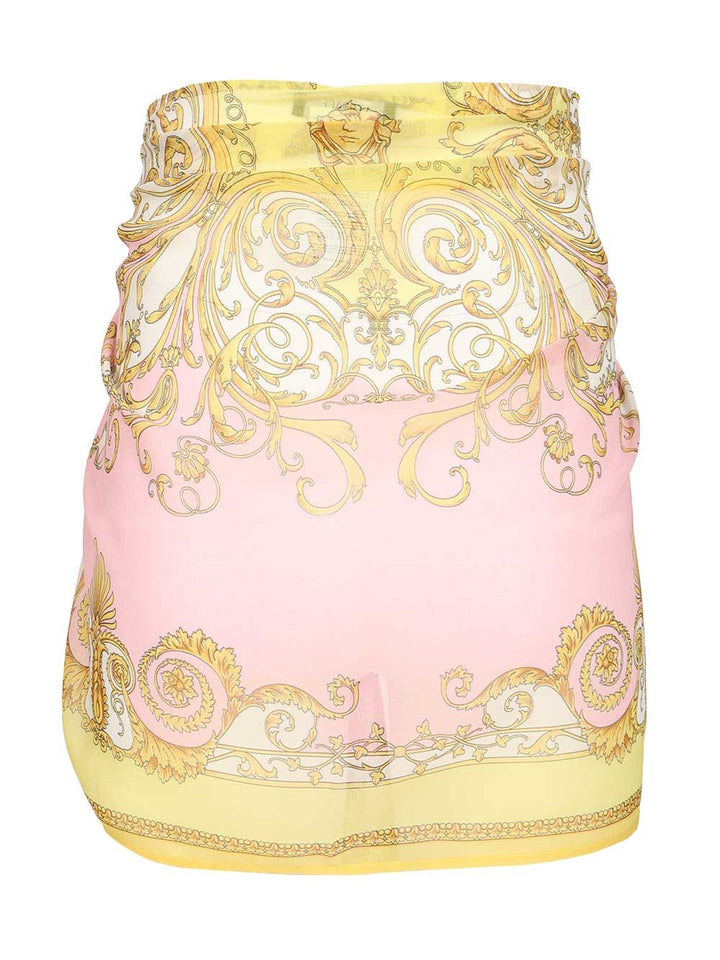 Versace Printed Scarf Skirt Gonne - Rose | a3c328fabe4b302f0f5e58087ebb4be0fc7c6c79
