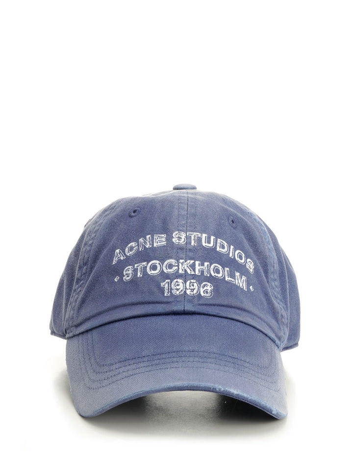 Acne Studios Cap With Spray Logo Cappelli - Blu | 56ccc3094e7f9c8120be461f3537abefc10cd302