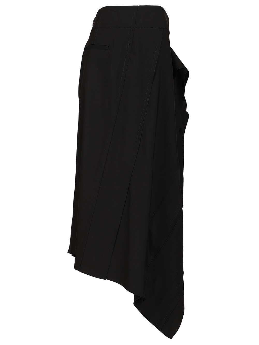 Bottega Veneta Lightweight Wool Midi Skirt Gonne - Nero | ce5fd36cda6580612640104b3e2dd1804c6c323d