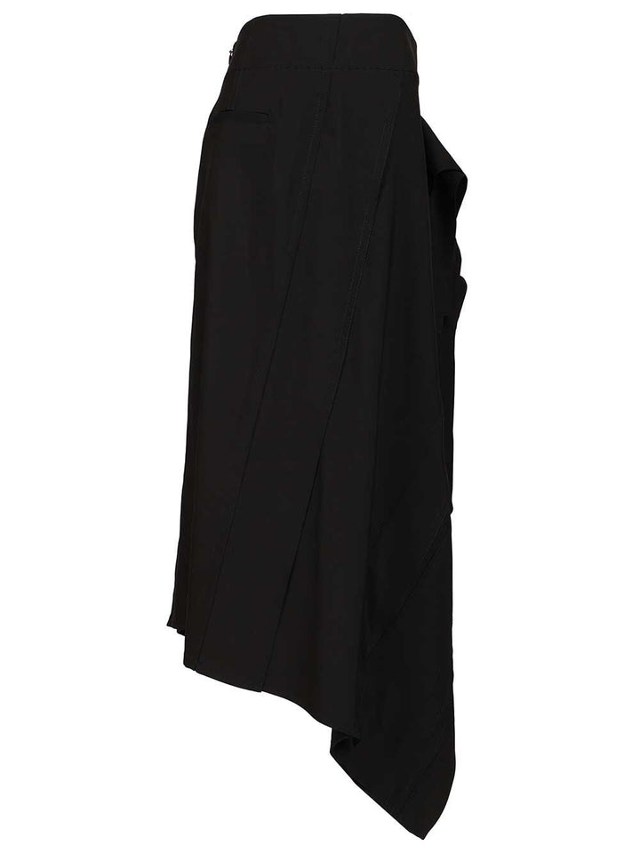 Bottega Veneta Lightweight Wool Midi Skirt Gonne - Nero | ce5fd36cda6580612640104b3e2dd1804c6c323d