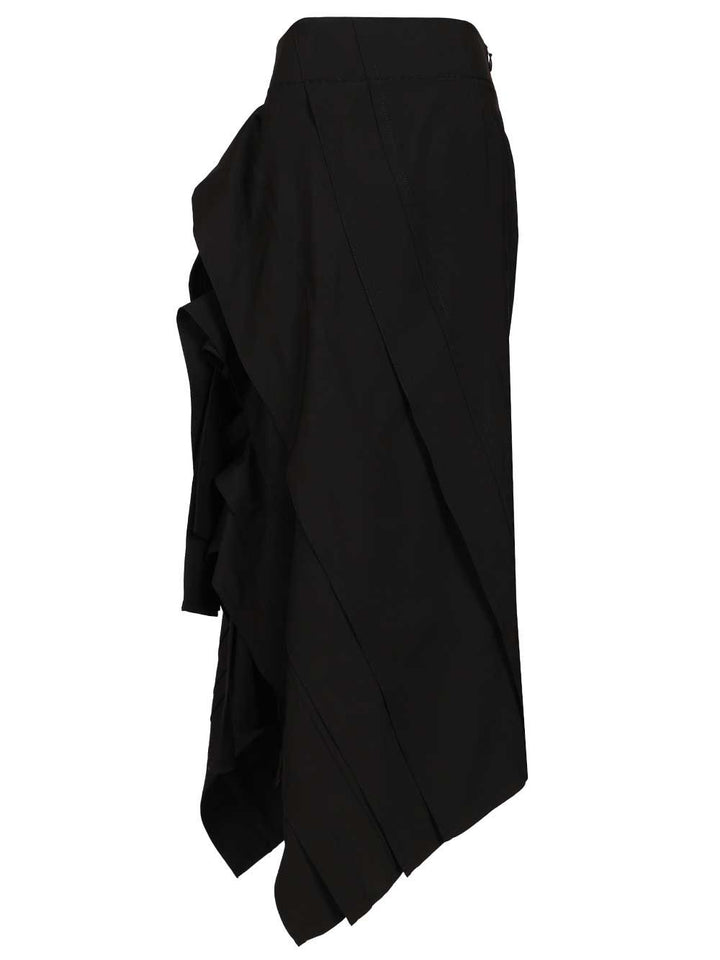 Bottega Veneta Lightweight Wool Midi Skirt Gonne - Nero | 466074f8b85144d06aad4176e934ea2dc8d803c7