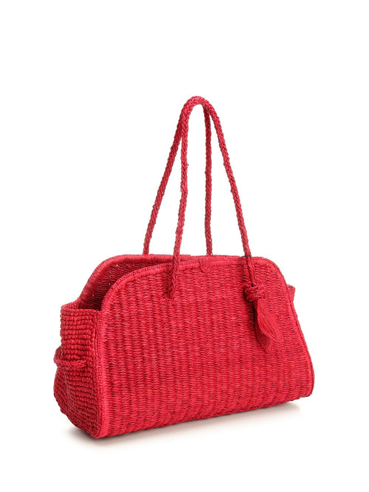 Jacquemus Le Turismo Raphia Shoulder Bag Shoulder Bags - Rosso | 32fb9bd28cc1b48fa9efe6d4e593b850276615e9