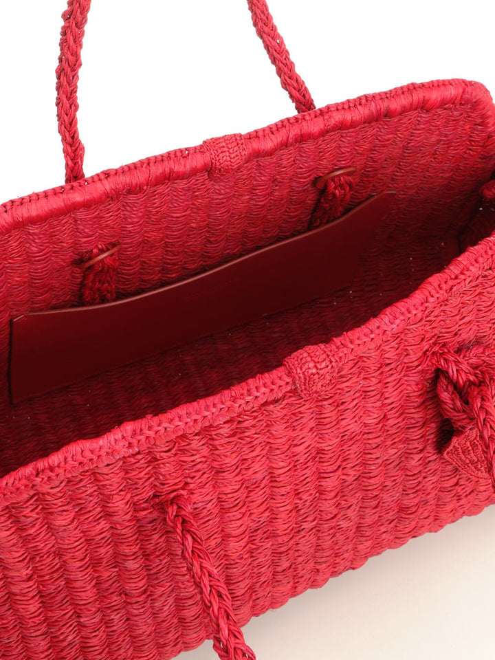 Jacquemus Le Turismo Raphia Shoulder Bag Shoulder Bags - Rosso | 840366e286f0b20c56dd9ae675dd13242d34ca67