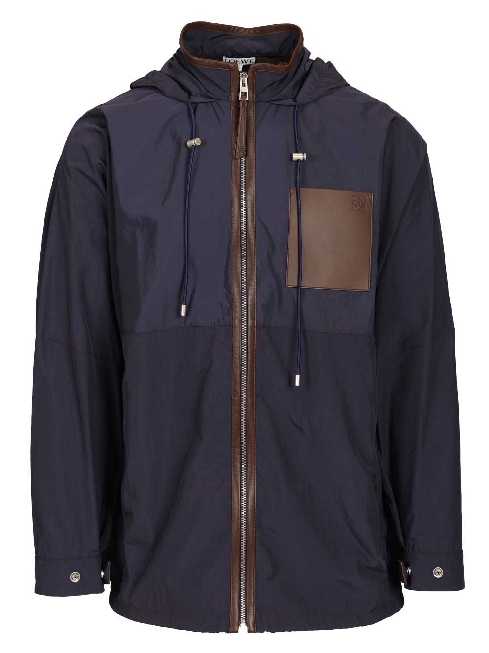 Loewe Hooded Jacket In Technical Fabric Giacche - Blu | 1bfeaaf4fab329846b11a36a394fb432f1eee3d9