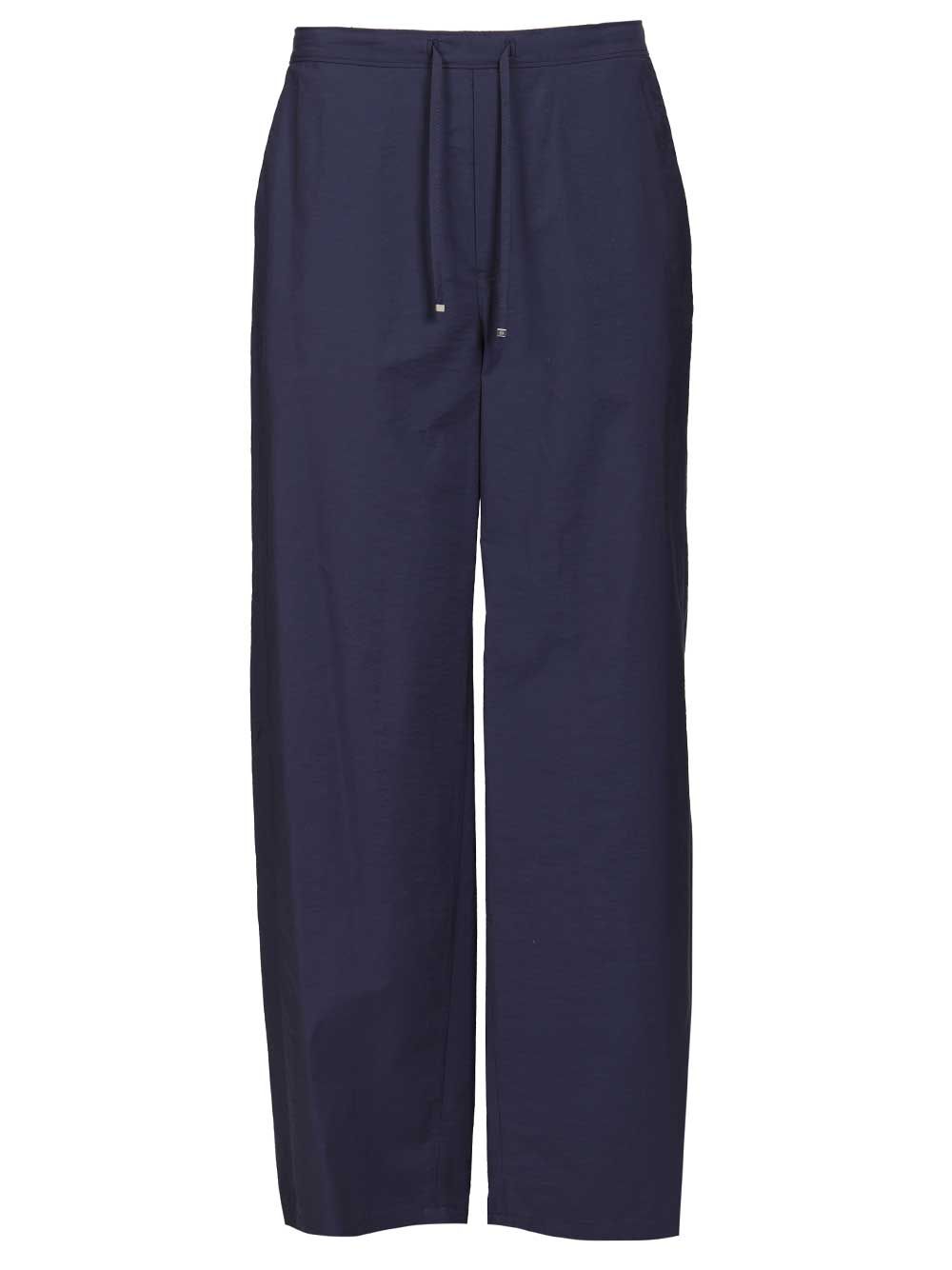 Loewe Drawstring  In Cotton Blend Trousers - Blu | def9b519bfb4316edbd09457d0a4eebae908d98d