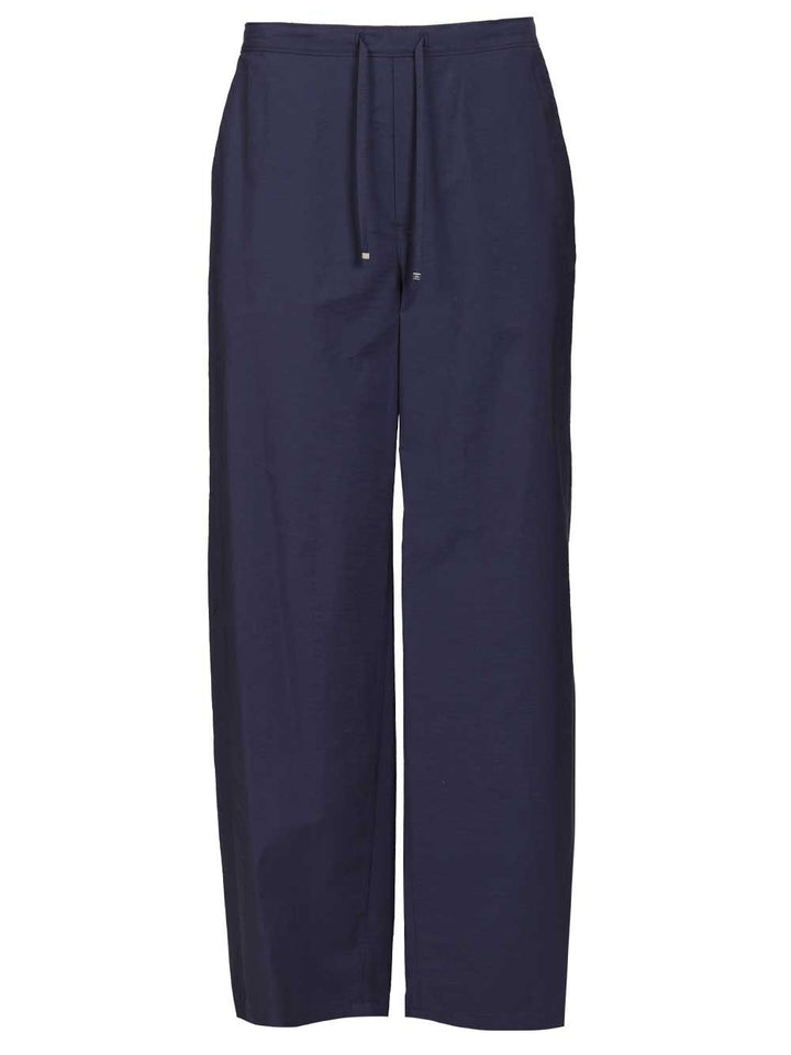 Loewe Drawstring  In Cotton Blend Trousers - Blu | def9b519bfb4316edbd09457d0a4eebae908d98d
