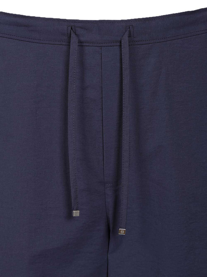 Loewe Drawstring  In Cotton Blend Trousers - Blu | 3e557e3283bec5846c9bfcd3ee8f64de5fc0b889