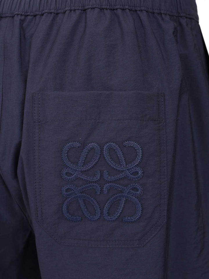 Loewe Drawstring  In Cotton Blend Trousers - Blu | d8ae0db4ae4516cc91382cb9a4551cd81fa2262c