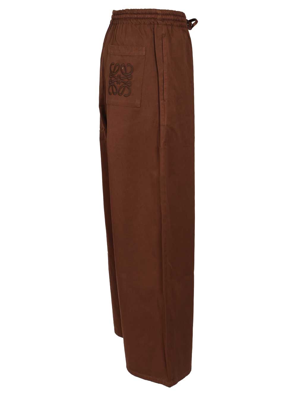 Loewe Cotton Drawstring Trousers - Marrone | 54e36d7827051db931bbc8b21ee95a3f27fb7fd1