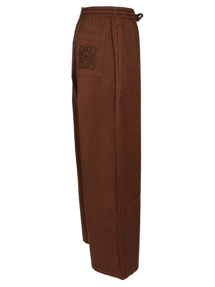 Loewe Cotton Drawstring Trousers - Marrone | 54e36d7827051db931bbc8b21ee95a3f27fb7fd1