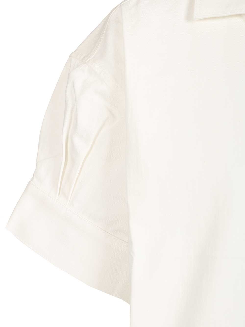 Loewe Short-Sleeved Denim Shirt Shirts - Bianco | 903c5149fc17783e7912ebae6a90827704624d04