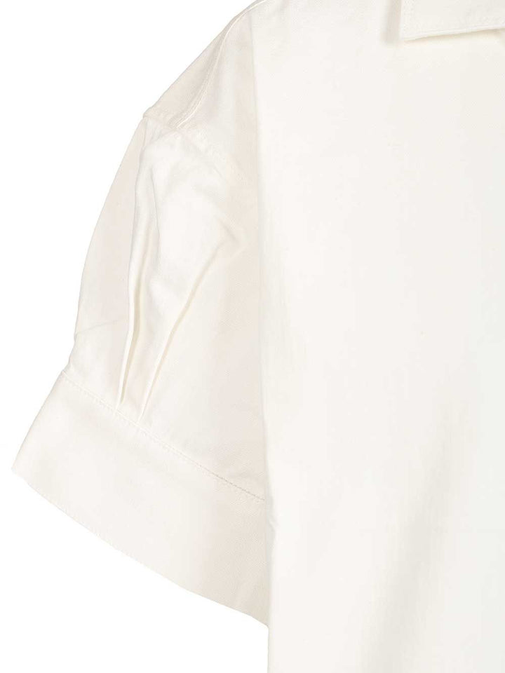 Loewe Short-Sleeved Denim Shirt Shirts - Bianco | 903c5149fc17783e7912ebae6a90827704624d04
