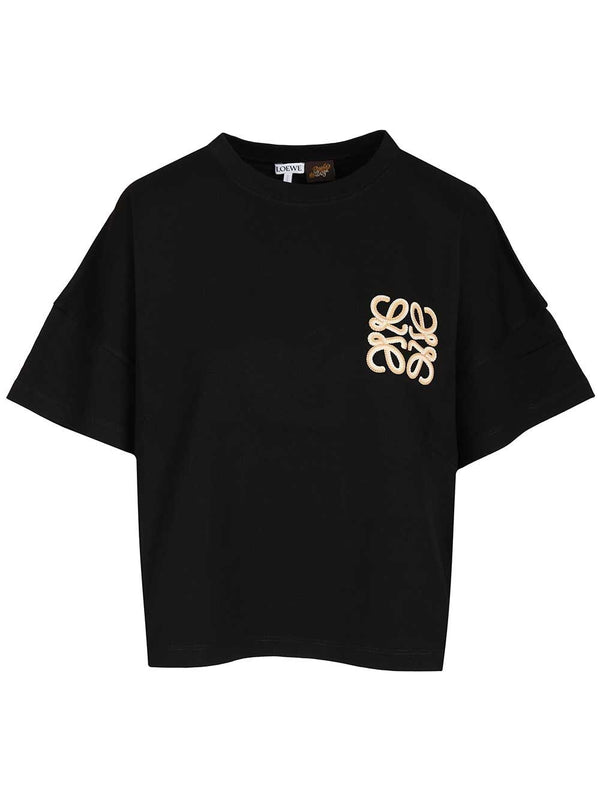 Boxy Fit Cotton T-Shirt Nero