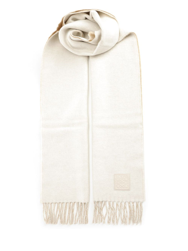Loewe Scarf With Fringes Scarves And Foulards - Bianco | adf079f30a3225dba53974b35e783f54e3686408