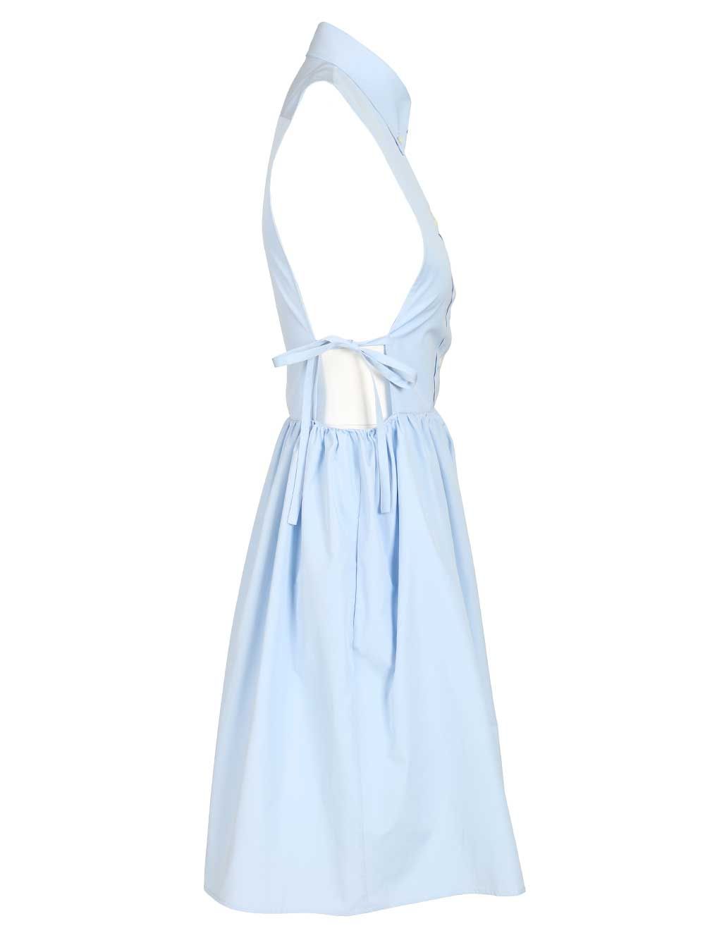 Miu Miu Sleeveless Poplin Dress Abiti - Light blue | b1c4969f8102b19ab62bfce37fc22979b634b89a