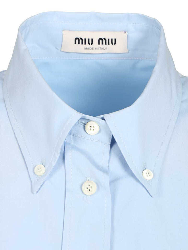 Miu Miu Sleeveless Poplin Dress Abiti - Light blue | ca183f0a04ab44d56738634dc94e35e805dd45f7