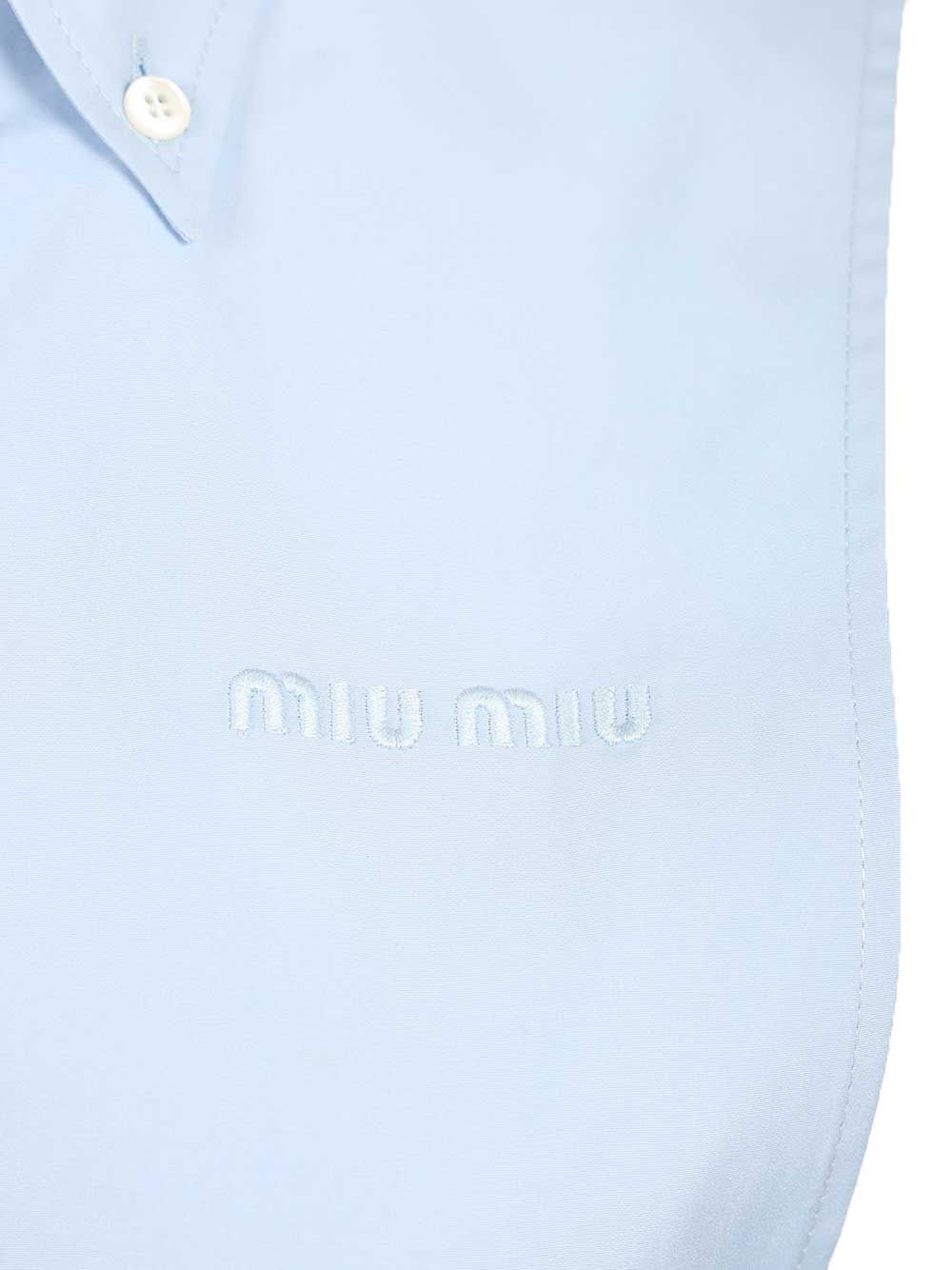 Miu Miu Sleeveless Poplin Dress Abiti - Light blue | 66de5c1a299e7b13a080219dba7b00a563c7f354